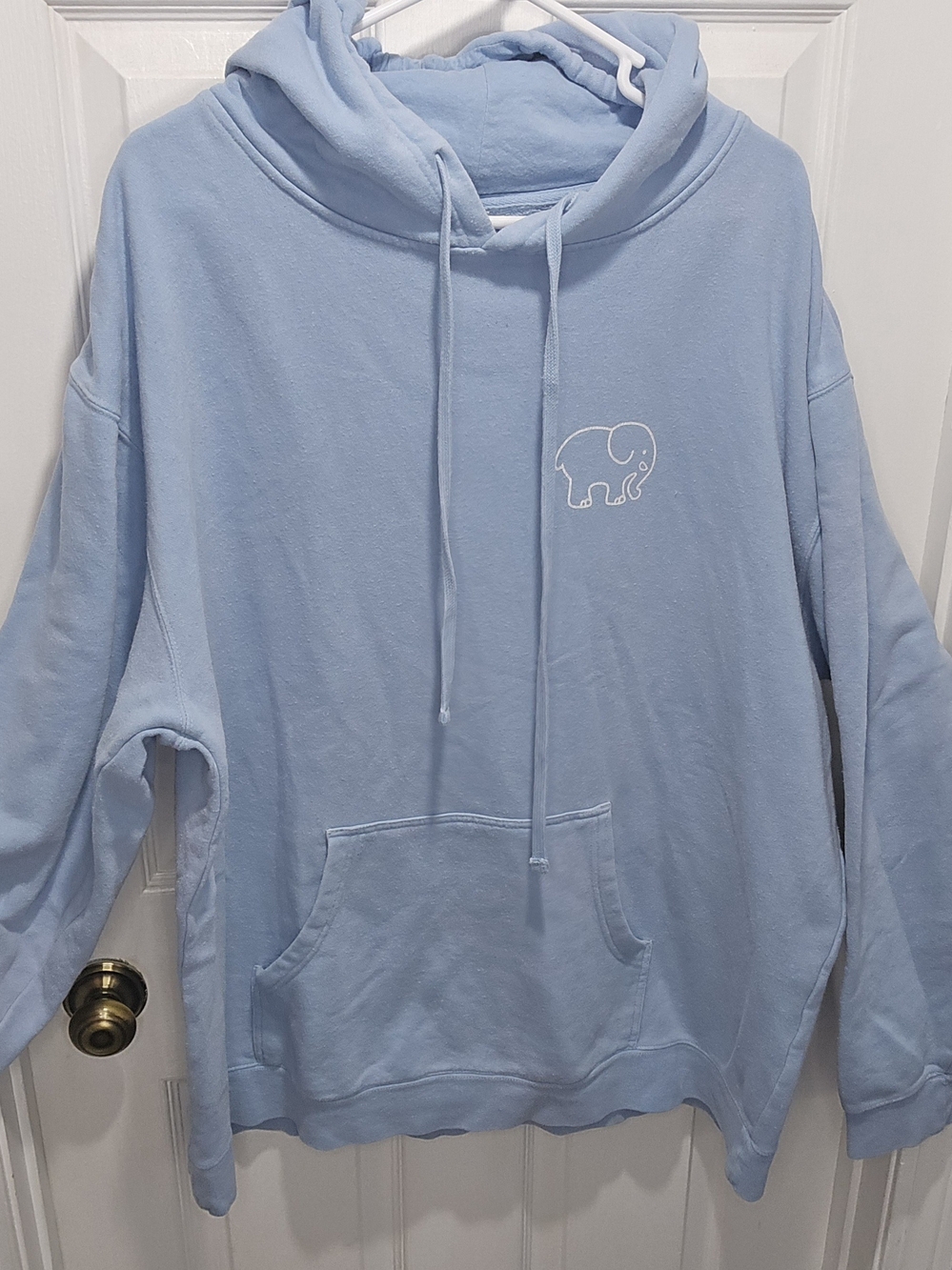 ivory ella Light Blue Pullover Hoodie with Elephant Logo